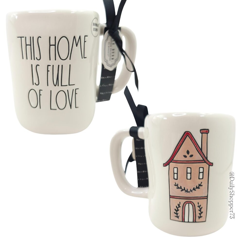 Rae Dunn "This Home is Full of Love" Double-Sided Ceramic Coffee Mug